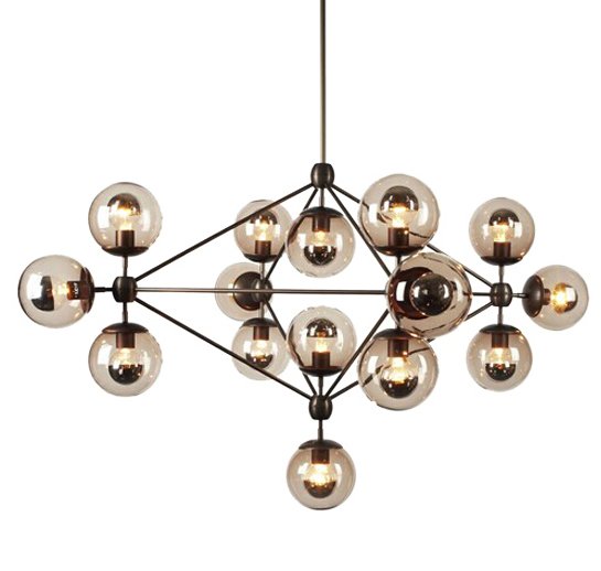Люстра Modo Chandelier 15 Globes Дымчатый (Smoke) Люстра Modo Chandelier 15 Globes Дымчатый (Smoke) в Костроме | Loft Concept