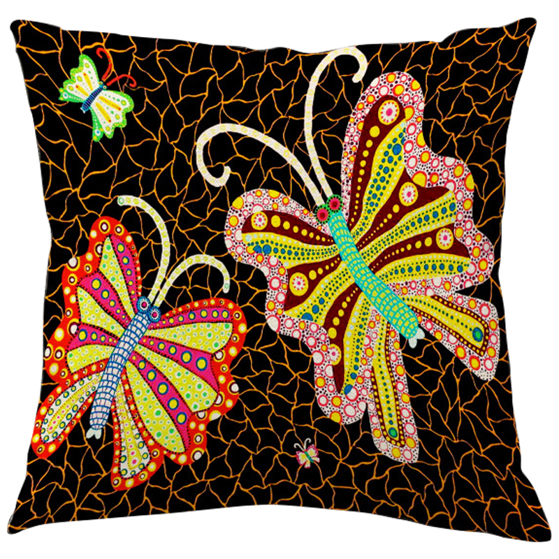 Декоративная подушка Yayoi Kusama Butterflies Мульти Декоративная подушка Yayoi Kusama Butterflies Мульти в Костроме | Loft Concept