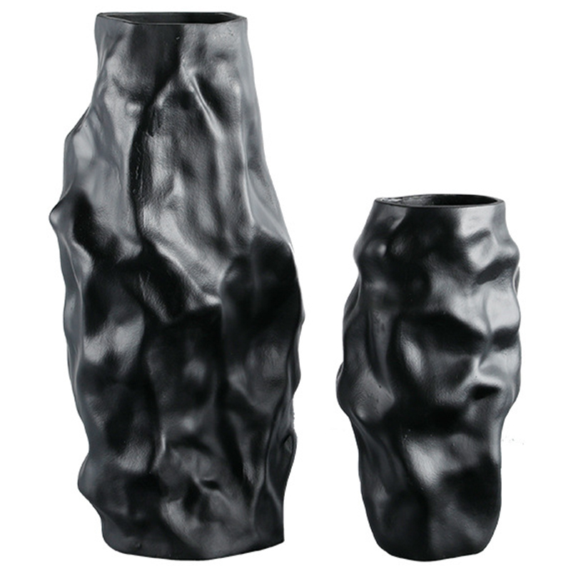 Ваза Crumpled Black Vase Черный Ваза Crumpled Black Vase Черный в Костроме | Loft Concept