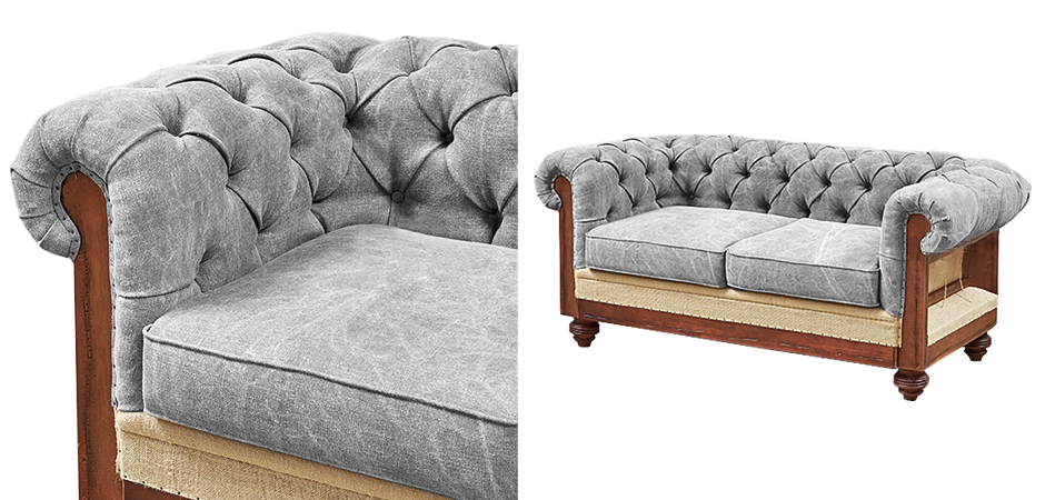 Диван Deconstructed Chesterfield Sofa double Gray Диван Deconstructed Chesterfield Sofa double Gray - Loft-Concept в Костроме