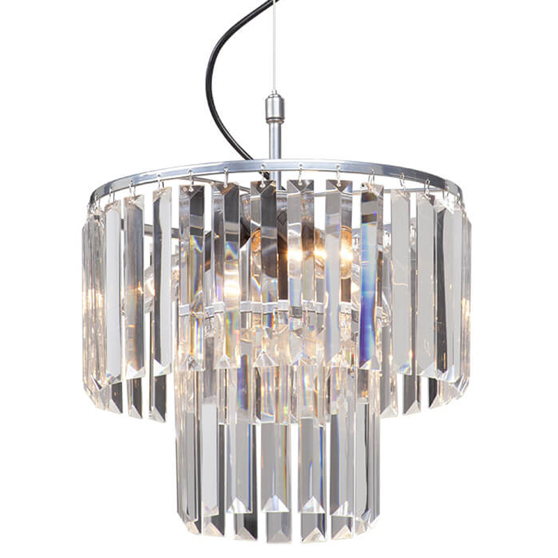 Люстра ODEON CLEAR GLASS 2-TIER Chrome прозрачное стекло D 31 Хром Люстра ODEON CLEAR GLASS 2-TIER Chrome прозрачное стекло D 31 Хром в Костроме | Loft Concept