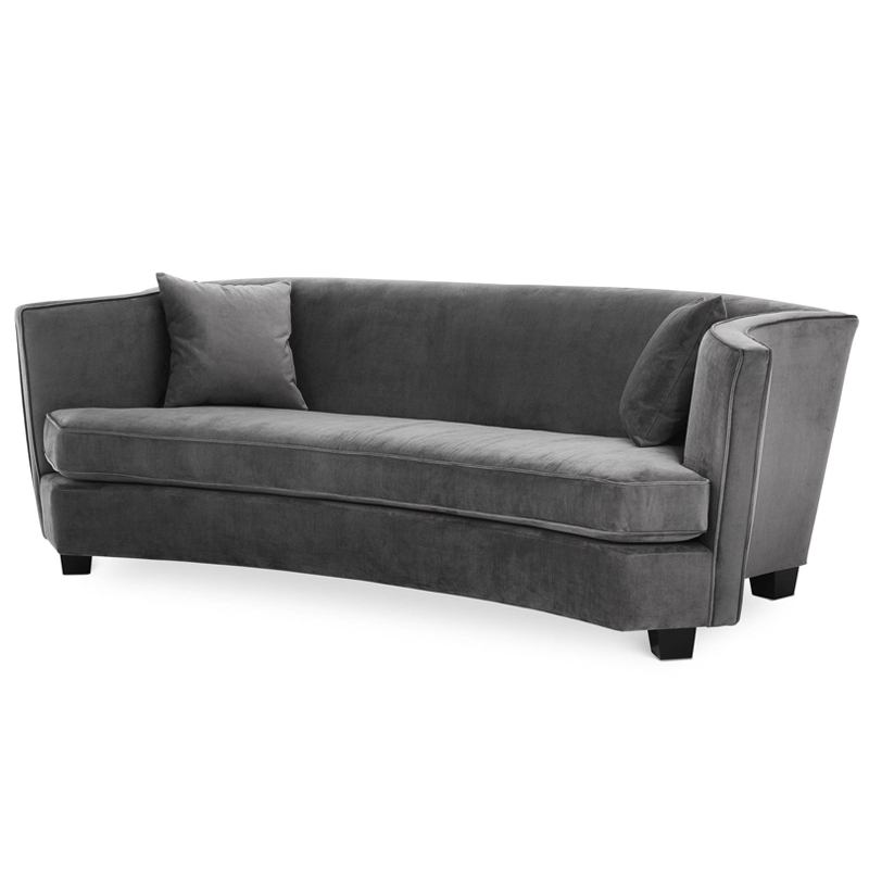 Диван Eichholtz Sofa Jiulietta Grey 3 Серый Черный Диван Eichholtz Sofa Jiulietta Grey 3 Серый Черный в Костроме | Loft Concept