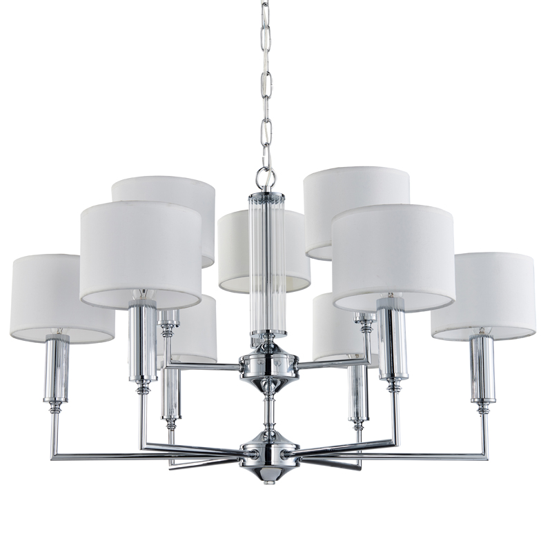 Люстра Laurent Chandelier white 71 Хром Белый Прозрачный Люстра Laurent Chandelier white 71 Хром Белый Прозрачный в Костроме | Loft Concept