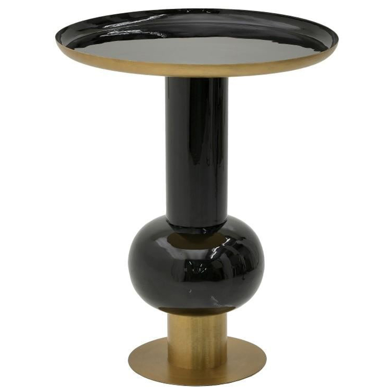 Круглый металлический приставной стол Calem Side Table Gold Black Золотой Черный Круглый металлический приставной стол Calem Side Table Gold Black Золотой Черный в Костроме | Loft Concept