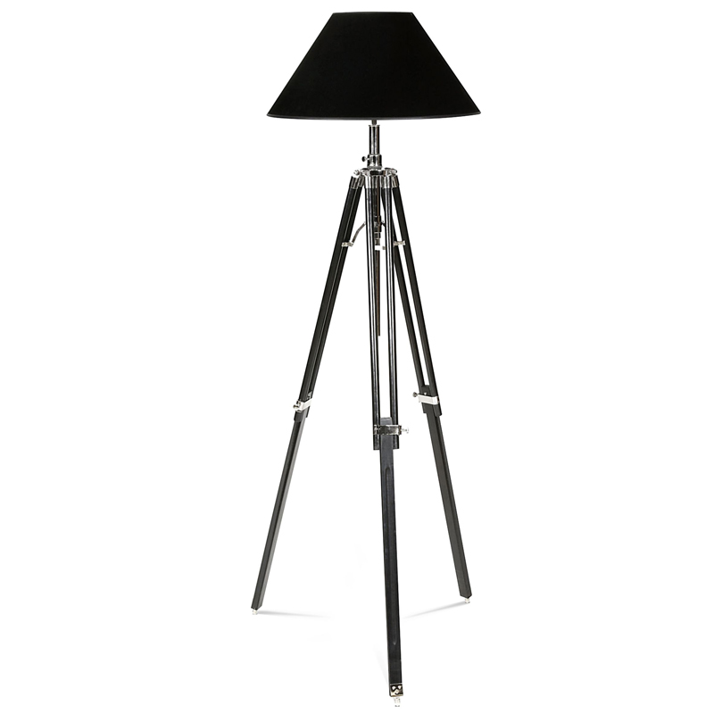Торшер Eichholtz Floor Lamp Telescope nickel & black Черный Никель Торшер Eichholtz Floor Lamp Telescope nickel & black Черный Никель в Костроме | Loft Concept