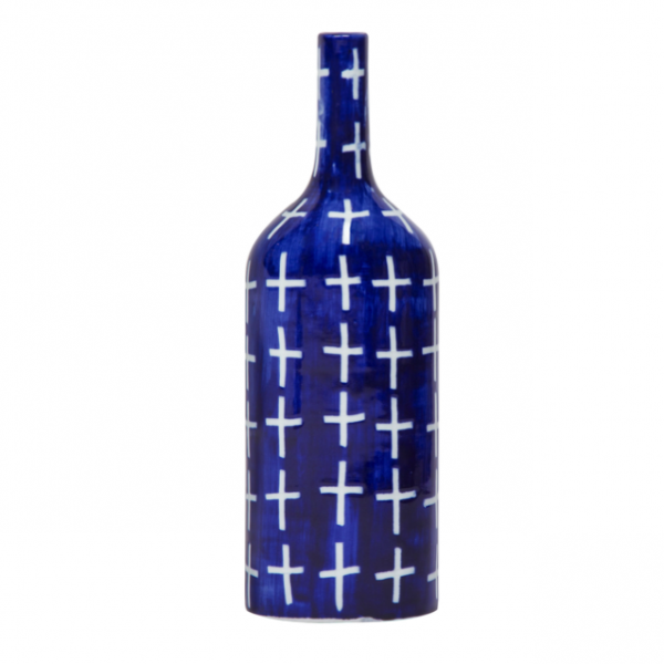 Ваза blue & white ornament Blue Bottle Синий Белый Ваза blue & white ornament Blue Bottle Синий Белый в Костроме | Loft Concept