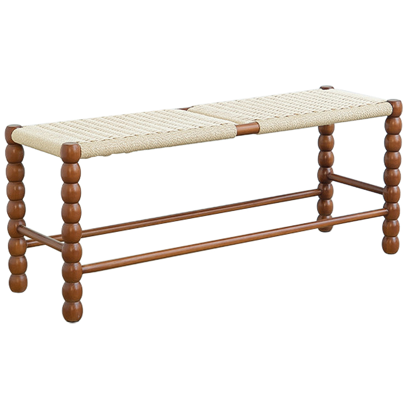 Банкетка French Corner Banquet Brown 100 см Коричневый Бежевый Банкетка French Corner Banquet Brown 100 см Коричневый Бежевый в Костроме | Loft Concept