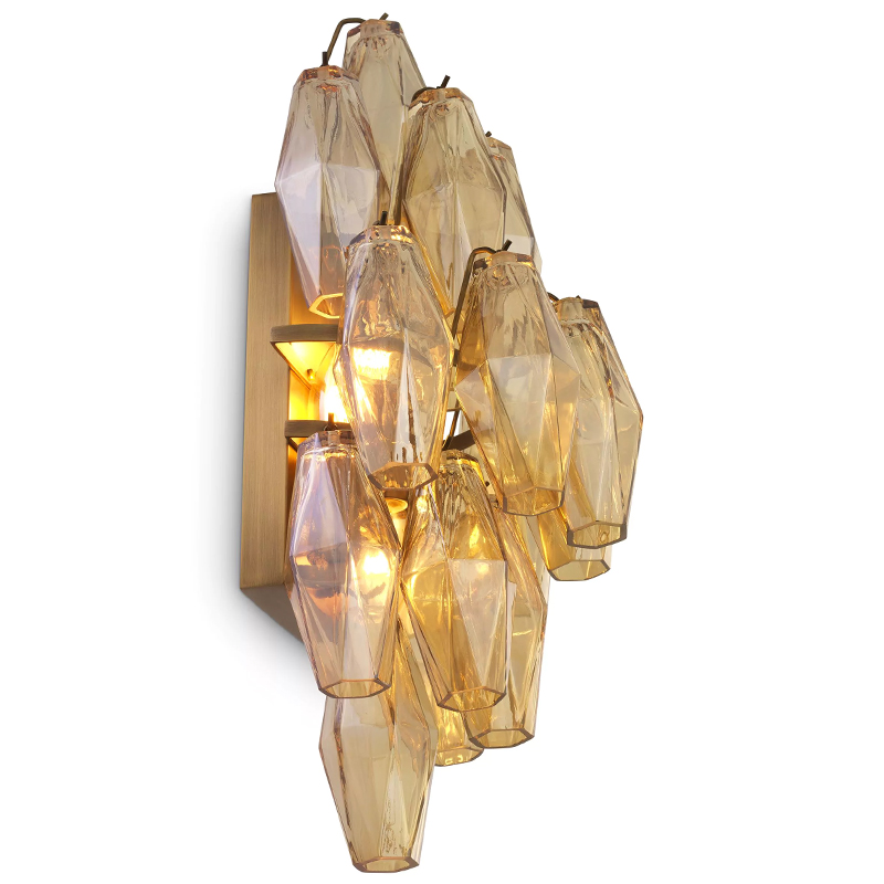 Бра Eichholtz Wall Lamp Benini Amber Латунь Янтарный Бра Eichholtz Wall Lamp Benini Amber Латунь Янтарный в Костроме | Loft Concept