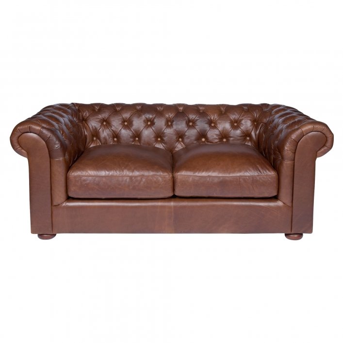 Диван Chesterfield 2 seats Коричневый Черный Диван Chesterfield 2 seats Коричневый Черный в Костроме | Loft Concept