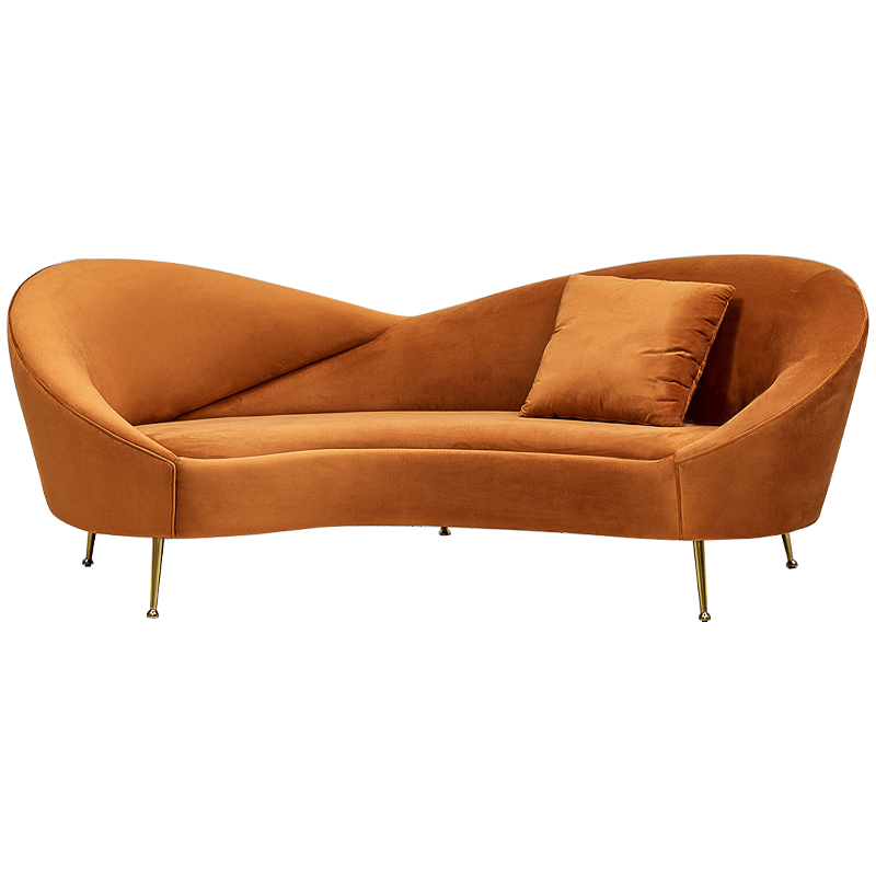 Диван Prudence Orange Sofa Оранжевый Золотой в Костроме | Loft Concept 