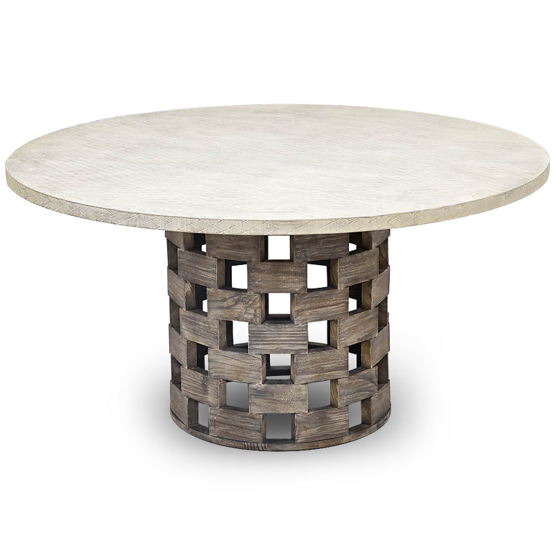 Обеденный стол Wicker Bricks Table Коричневый винтаж Молочный Обеденный стол Wicker Bricks Table Коричневый винтаж Молочный в Костроме | Loft Concept