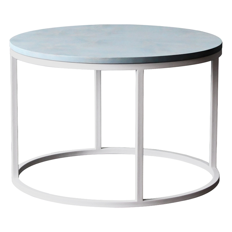 Кофейный стол Joyner Industrial Metal Rust Coffee Table Светло-голубой Белый Кофейный стол Joyner Industrial Metal Rust Coffee Table Светло-голубой Белый в Костроме | Loft Concept
