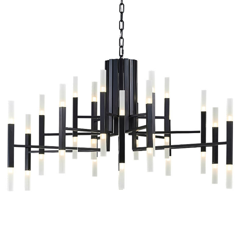 Люстра ALMA LIGHT BARCELONA Black Черный Белое матовое стекло Люстра ALMA LIGHT BARCELONA Black Черный Белое матовое стекло в Костроме | Loft Concept
