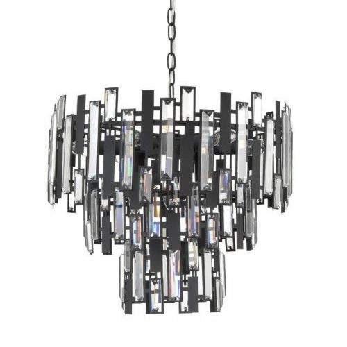 Люстра Darkness Chandelier three cascades Черный Прозрачный в Костроме | Loft Concept 