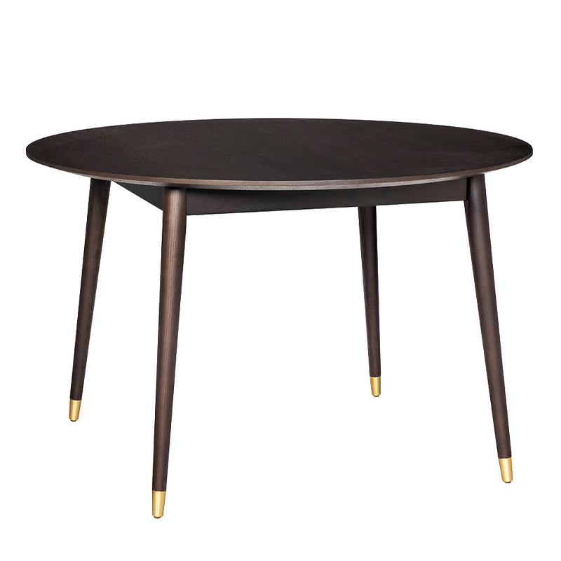 Обеденный стол Mateo Round Dinner Table Коричневый Золотой Обеденный стол Mateo Round Dinner Table Коричневый Золотой в Костроме | Loft Concept