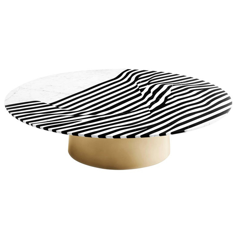 Кофейный стол Stein Marble Coffee Table Черно-белый Латунь Кофейный стол Stein Marble Coffee Table Черно-белый Латунь в Костроме | Loft Concept