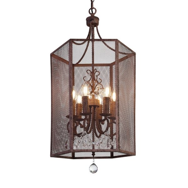 Люстра Roast Metal Chandelier 6 Square Коричневый Люстра Roast Metal Chandelier 6 Square Коричневый в Костроме | Loft Concept