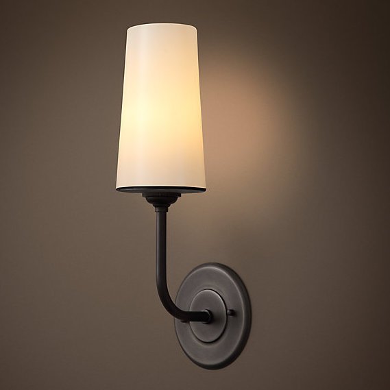 Бра RH MODERN TAPER SCONCE Glass Shade Графит Черный Бра RH MODERN TAPER SCONCE Glass Shade Графит Черный в Костроме | Loft Concept