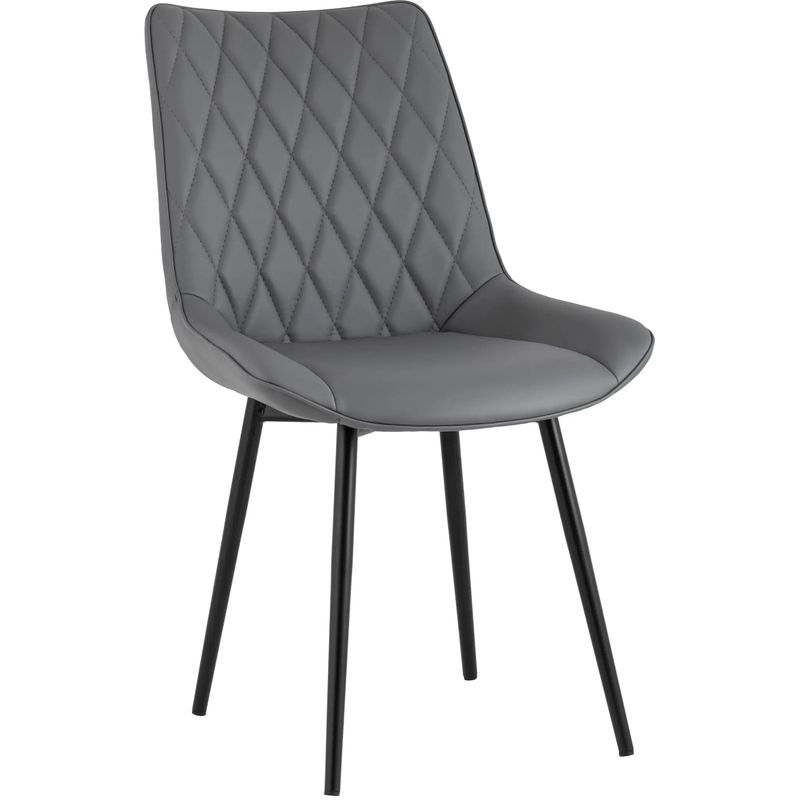 Стул Seoul S Chair Серая Экокожа Серый Черный Стул Seoul S Chair Серая Экокожа Серый Черный в Костроме | Loft Concept