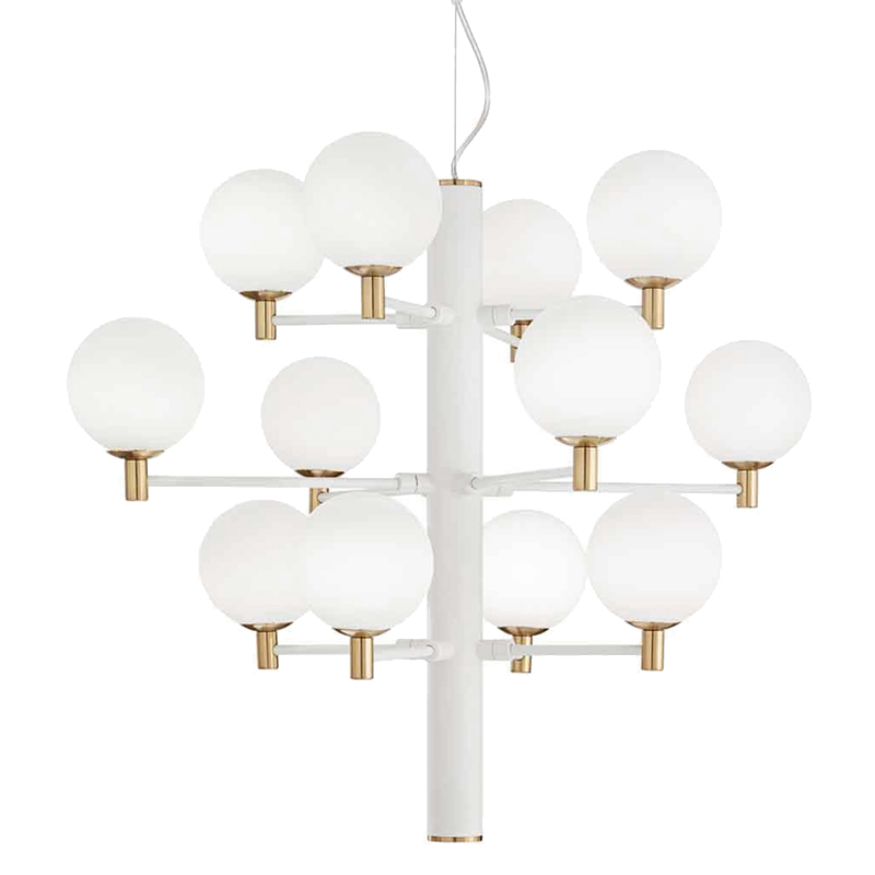 Люстра Italian Globe Abstraction Light White 12 Белый Золотой Люстра Italian Globe Abstraction Light White 12 Белый Золотой в Костроме | Loft Concept