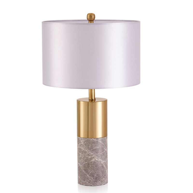 Настольная лампа ZOEY TABLE LAMP Gray base White shade Золотой Белый Серый Настольная лампа ZOEY TABLE LAMP Gray base White shade Золотой Белый Серый в Костроме | Loft Concept
