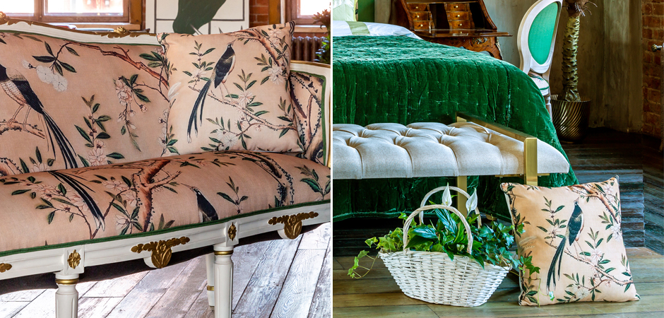 Декоративная подушка Beige and Green Chinoiserie 1 Декоративная подушка Beige and Green Chinoiserie 1 - Loft-Concept в Костроме