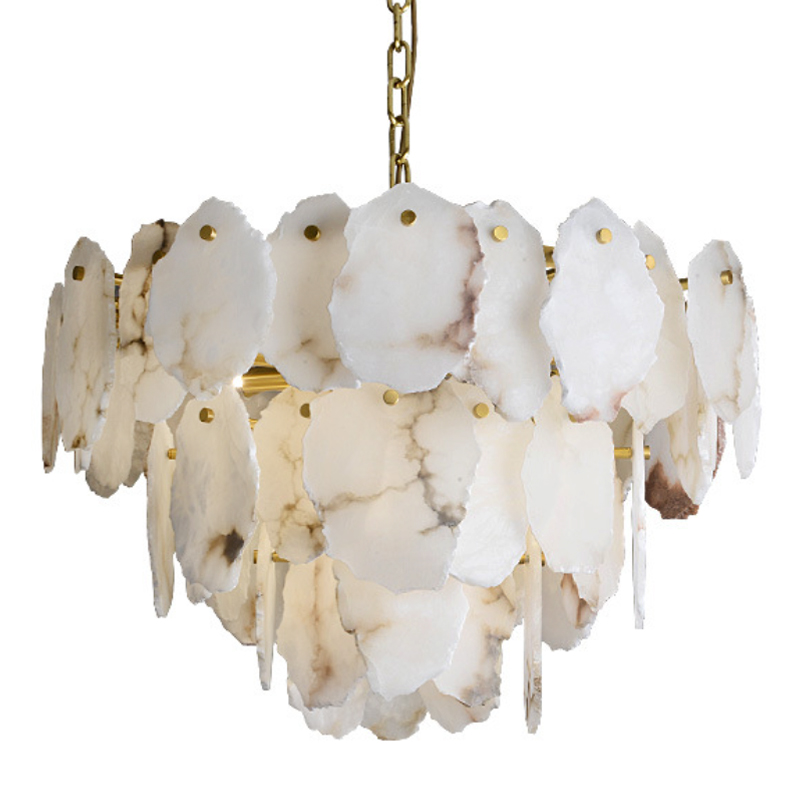Люстра Lucretia Marble Tiered Chandelier Латунь Белый Мрамор Bianco Люстра Lucretia Marble Tiered Chandelier Латунь Белый Мрамор Bianco в Костроме | Loft Concept