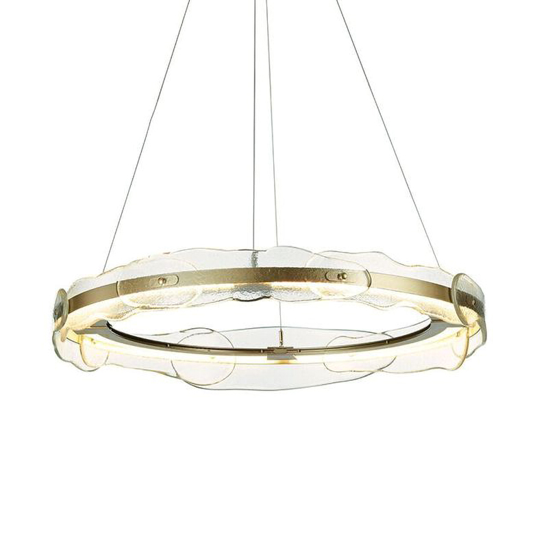 Люстра Ring horizontal glass chandelier Прозрачный Латунь Люстра Ring horizontal glass chandelier Прозрачный Латунь в Костроме | Loft Concept