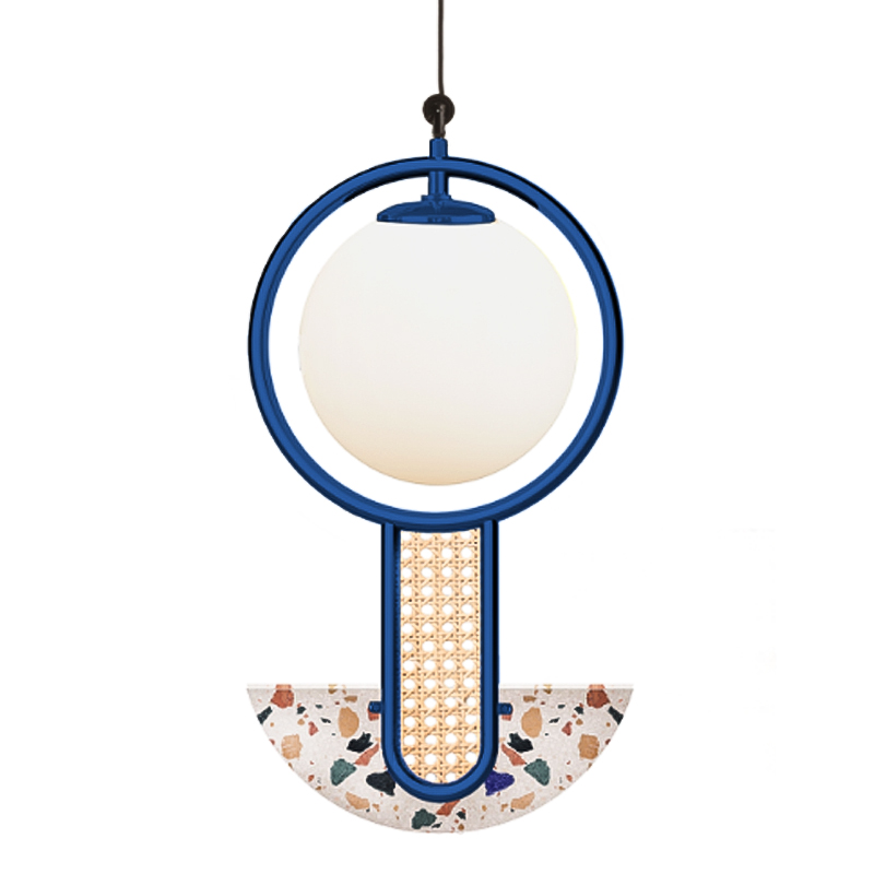 Подвесной Светильник UTU Soulful Lighting FRAME II CIRCULAR Cobalt Синий Белое матовое стекло Бежевый Черный Подвесной Светильник UTU Soulful Lighting FRAME II CIRCULAR Cobalt Синий Белое матовое стекло Бежевый Черный в Костроме | Loft Concept