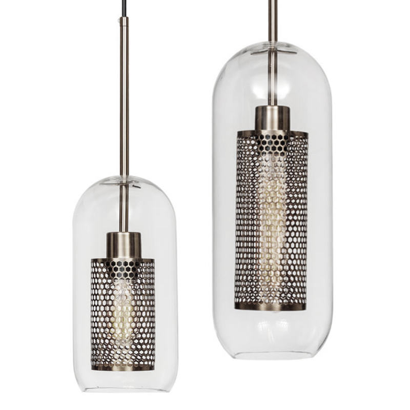 Perforation Pendant Lamp Nickel Oval Никель Прозрачное Стекло Perforation Pendant Lamp Nickel Oval Никель Прозрачное Стекло в Костроме | Loft Concept