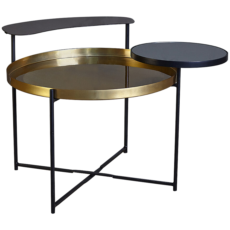 Кофейный стол Rena Round Coffee Table Латунь Черный Кофейный стол Rena Round Coffee Table Латунь Черный в Костроме | Loft Concept
