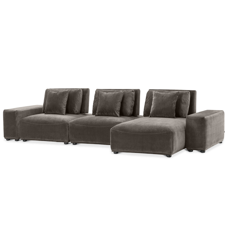 Диван Eichholtz Sofa Mondial Lounge grey Серый Черный Диван Eichholtz Sofa Mondial Lounge grey Серый Черный в Костроме | Loft Concept