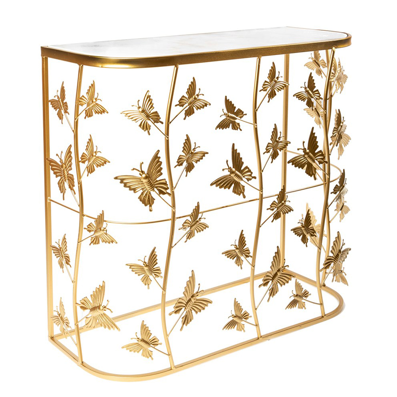 Консоль Gold Butterfly белый мрамор Белый Мрамор Bianco Золотой Консоль Gold Butterfly белый мрамор Белый Мрамор Bianco Золотой в Костроме | Loft Concept