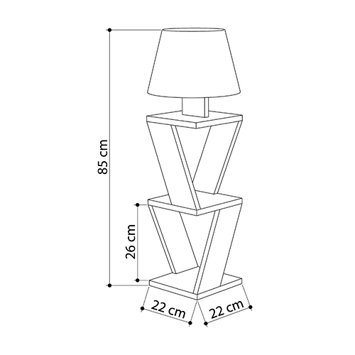 Торшер бежевый с каркасом с 2-мя полками и тканевым абажуром KOZENA SIDE FLOOR LAMP Торшер бежевый с каркасом с 2-мя полками и тканевым абажуром KOZENA SIDE FLOOR LAMP в Костроме