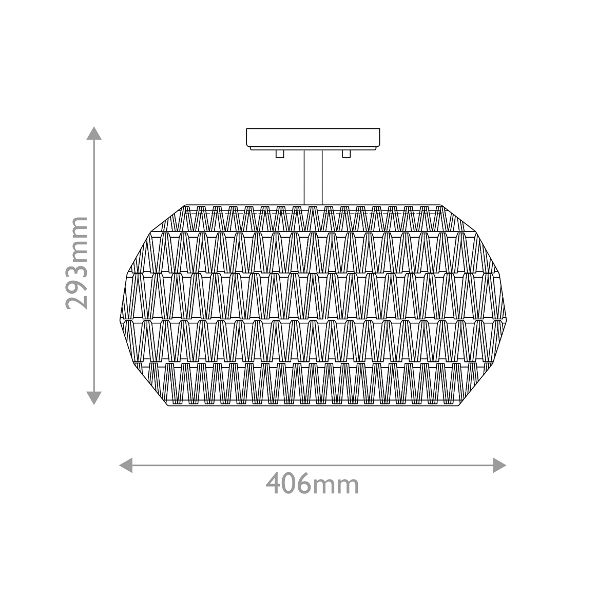 Потолочный светильник с плафоном из плетеного джута и черным каркасом Quoizel в Костроме