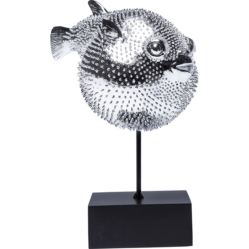 Статуэтка Silver Blowfish Серебряный Черный Статуэтка Silver Blowfish Серебряный Черный в Костроме | Loft Concept