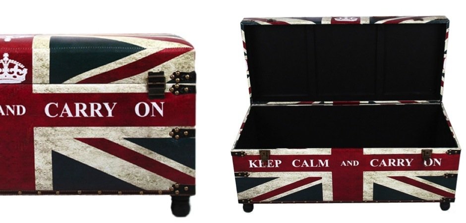 Сундук Union Jack Leather "Keep calm and..." - Loft-Concept в Костроме