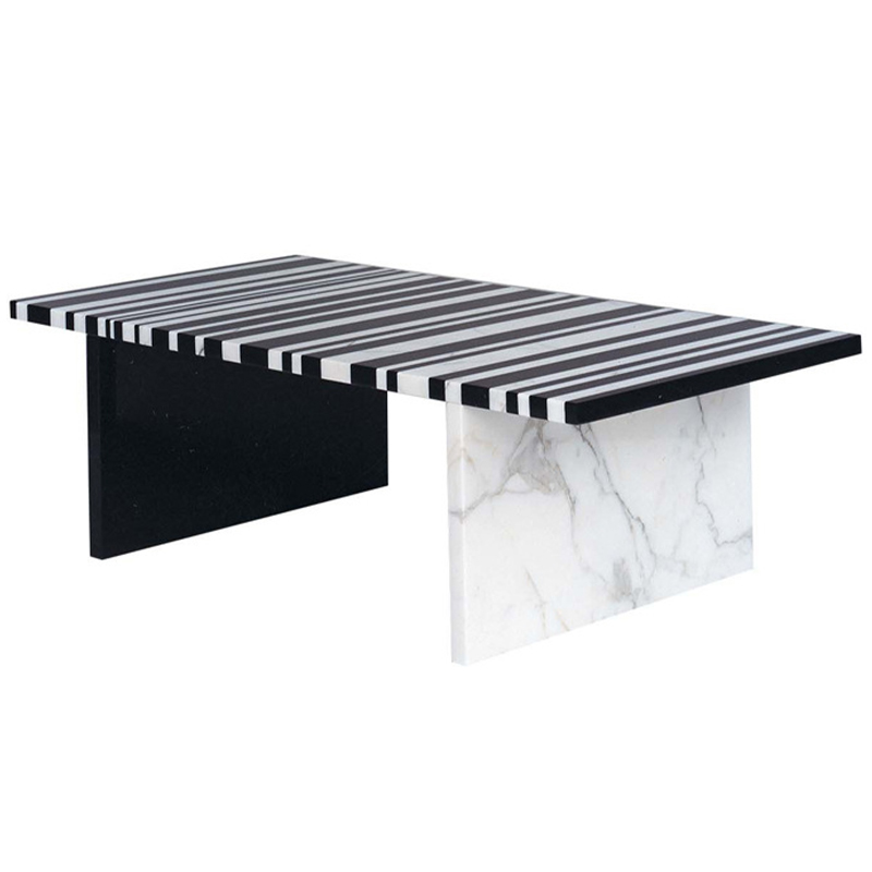 Кофейный стол CODICE A BARRE Black & White Marble Coffee Table Черно-белый Черный Мрамор Nero Белый Мрамор Bianco Кофейный стол CODICE A BARRE Black & White Marble Coffee Table Черно-белый Черный Мрамор Nero Белый Мрамор Bianco в Костроме | Loft Concept