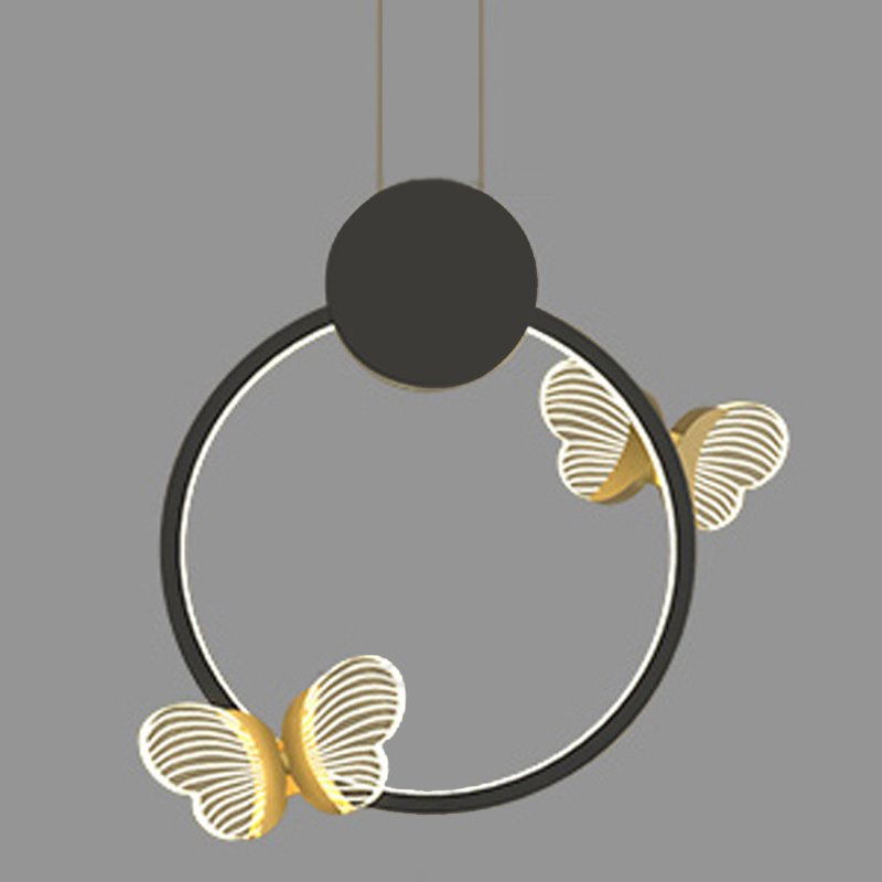 Светильник Butterfly Black Circle Прозрачный Черный Золотой Светильник Butterfly Black Circle Прозрачный Черный Золотой в Костроме | Loft Concept