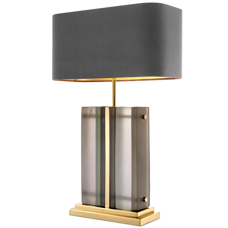 Настольная лампа Eichholtz Table Lamp Solana Brass Стекло Смок Латунь Серый Настольная лампа Eichholtz Table Lamp Solana Brass Стекло Смок Латунь Серый в Костроме | Loft Concept