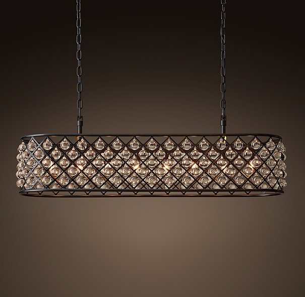 Люстра RH Spencer Rectangular Chandelier 120 Черный Люстра RH Spencer Rectangular Chandelier 120 Черный в Костроме | Loft Concept