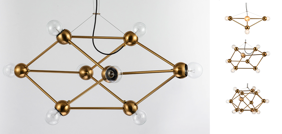 Люстра Molecule Gold Chandelier Люстра Molecule Gold Chandelier - Loft-Concept в Костроме