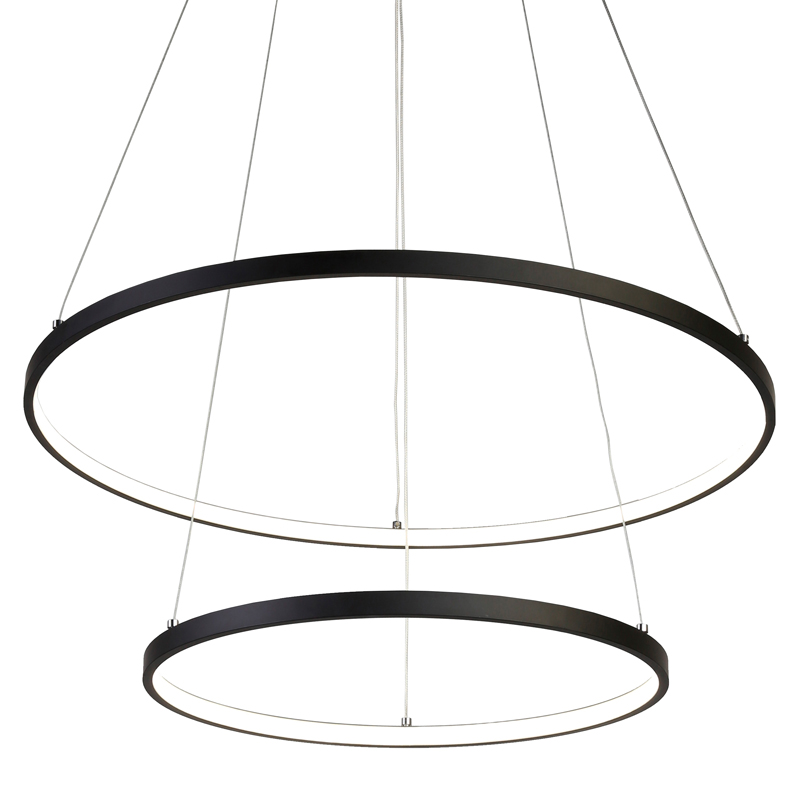 Люстра Ring Horizontal Double black 60+40 Черный Люстра Ring Horizontal Double black 60+40 Черный в Костроме | Loft Concept