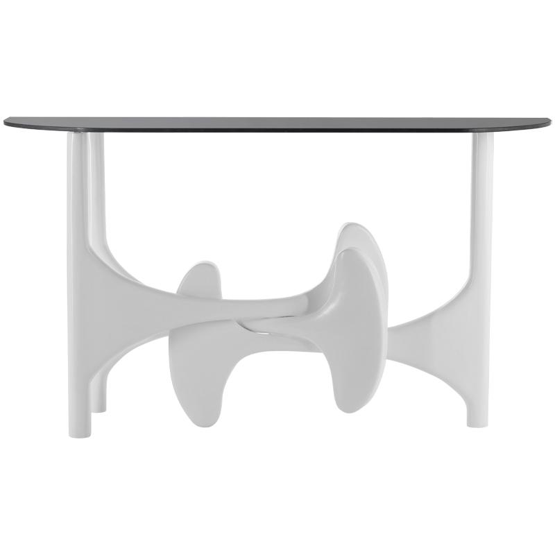 Консоль Aileen Console Белый Прозрачный черный Консоль Aileen Console Белый Прозрачный черный в Костроме | Loft Concept