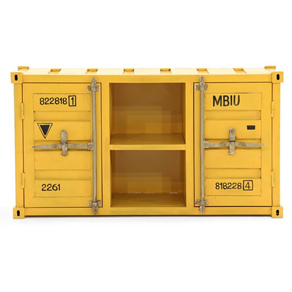 ТВ тумба морской контейнер Loft TV container yellow Желтый ТВ тумба морской контейнер Loft TV container yellow Желтый в Костроме | Loft Concept