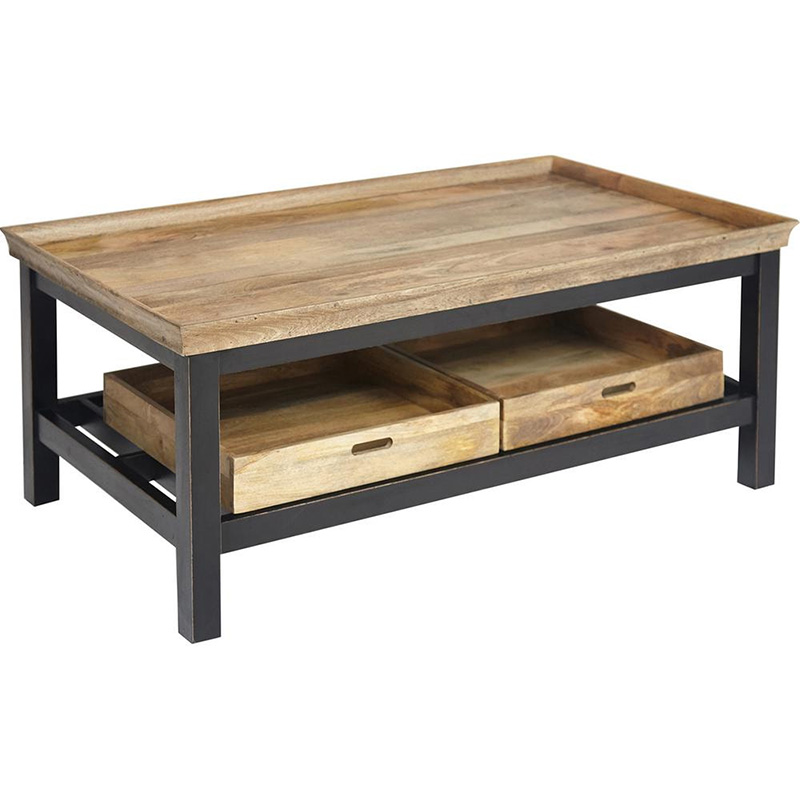 Кофейный стол Provence Sylvie Coffee Table Черный Древесина Кофейный стол Provence Sylvie Coffee Table Черный Древесина в Костроме | Loft Concept