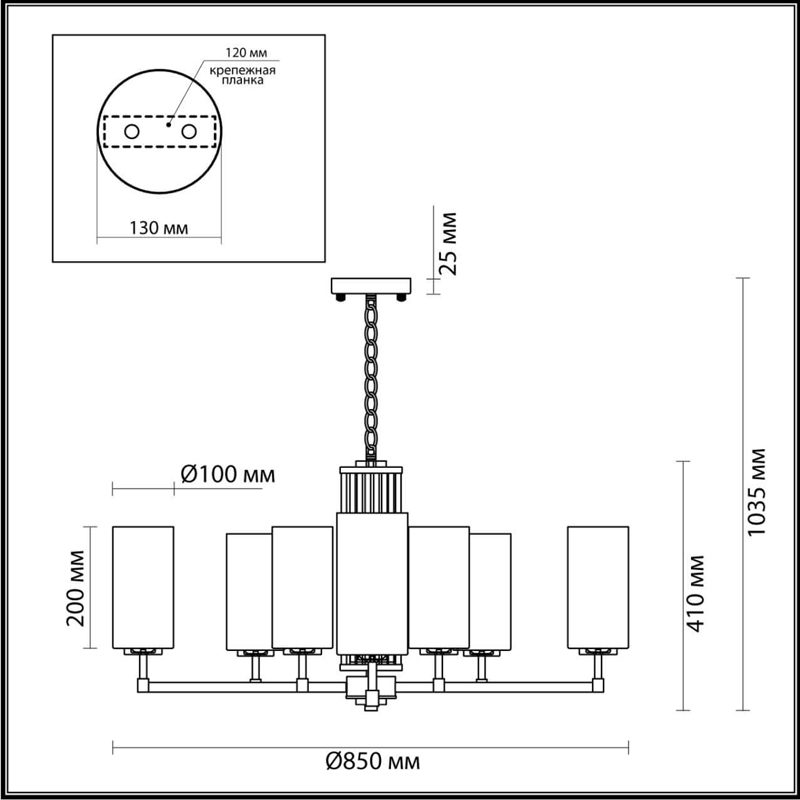 Люстра Pillars на 10 ламп в Костроме
