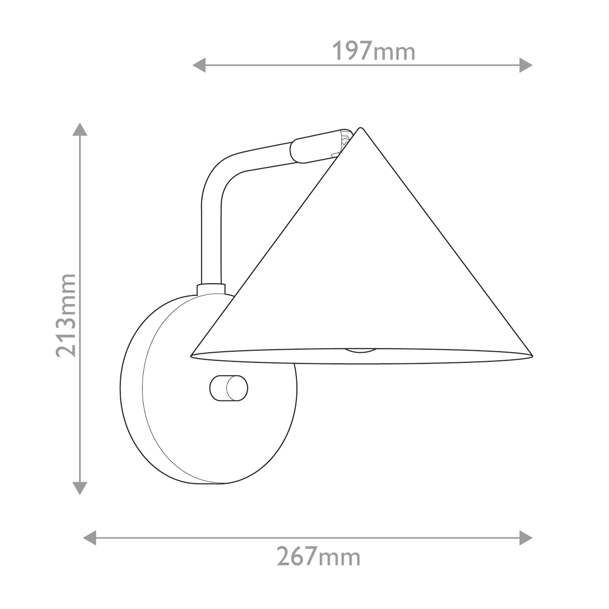 Бра с широким конусным плафоном с золотистой внутренней стороной Alora Mood в Костроме