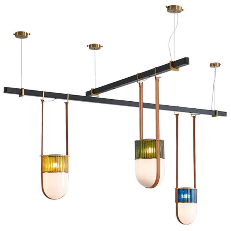 Dario Chandelier three shades Черный Синий Желтый Зеленый Dario Chandelier three shades Черный Синий Желтый Зеленый в Костроме | Loft Concept