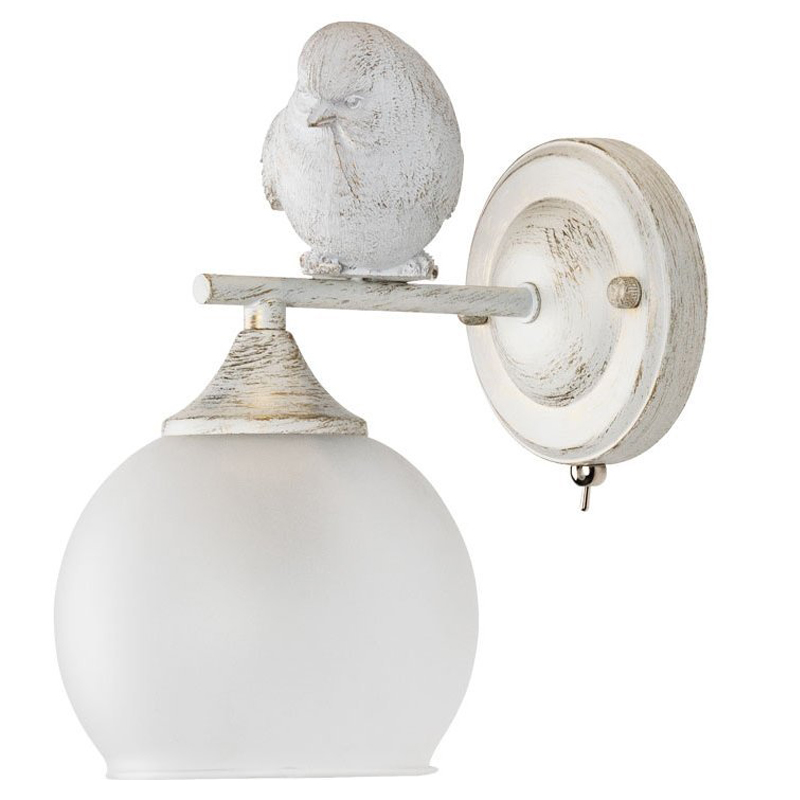Бра Provence Bird white Белое матовое стекло Золотой Белый Бра Provence Bird white Белое матовое стекло Золотой Белый в Костроме | Loft Concept